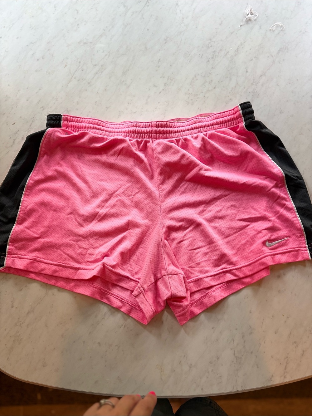Nike Women’s Pink Athletic Shorts with Gray Side Panels